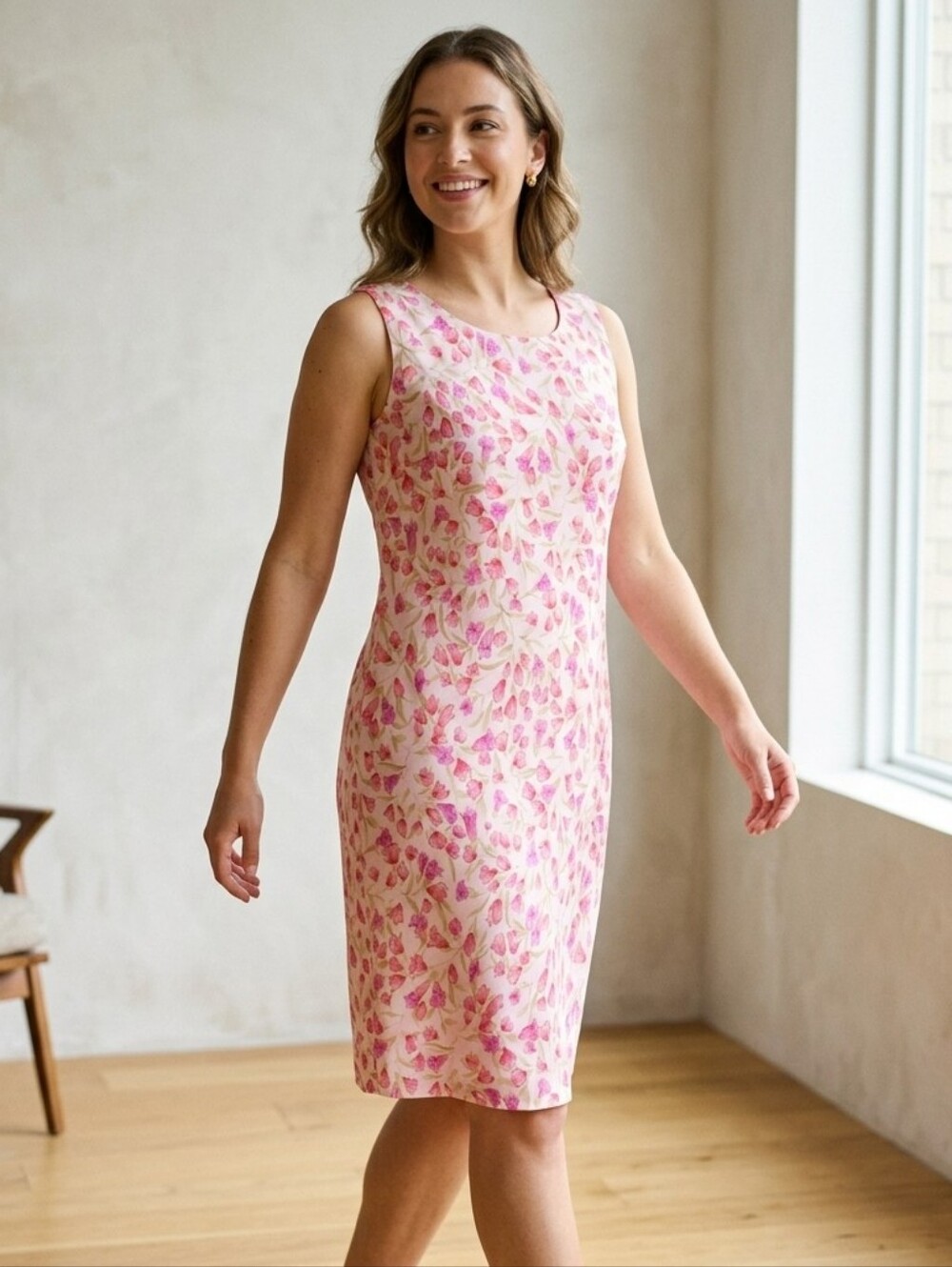 Vintage 90s Byer Floral Midi Dress Lined Size 8